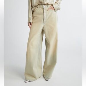 Stella McCartney Overdyed Distressed Wide Leg Jeans